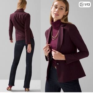 WHBM Elegant Women's Signature Burgundy Blazer